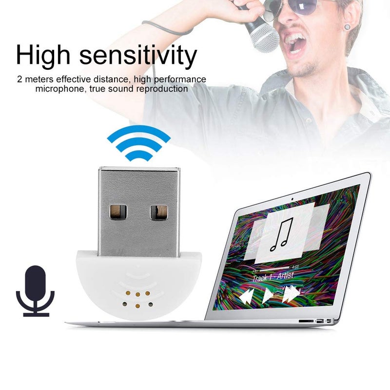 DEWIN USB 2.0 Mini Microphone, Laptop/Desktop PC Plug and Play for Skype, MSN, Yahoo Recording, YouTube, Google Voice Search and Games(White) - Image 5